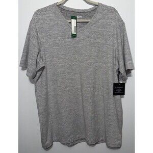 01. Algo T Shirt Mens L Striped Performance Short Sleeve V-Neck Quick Dry NWT